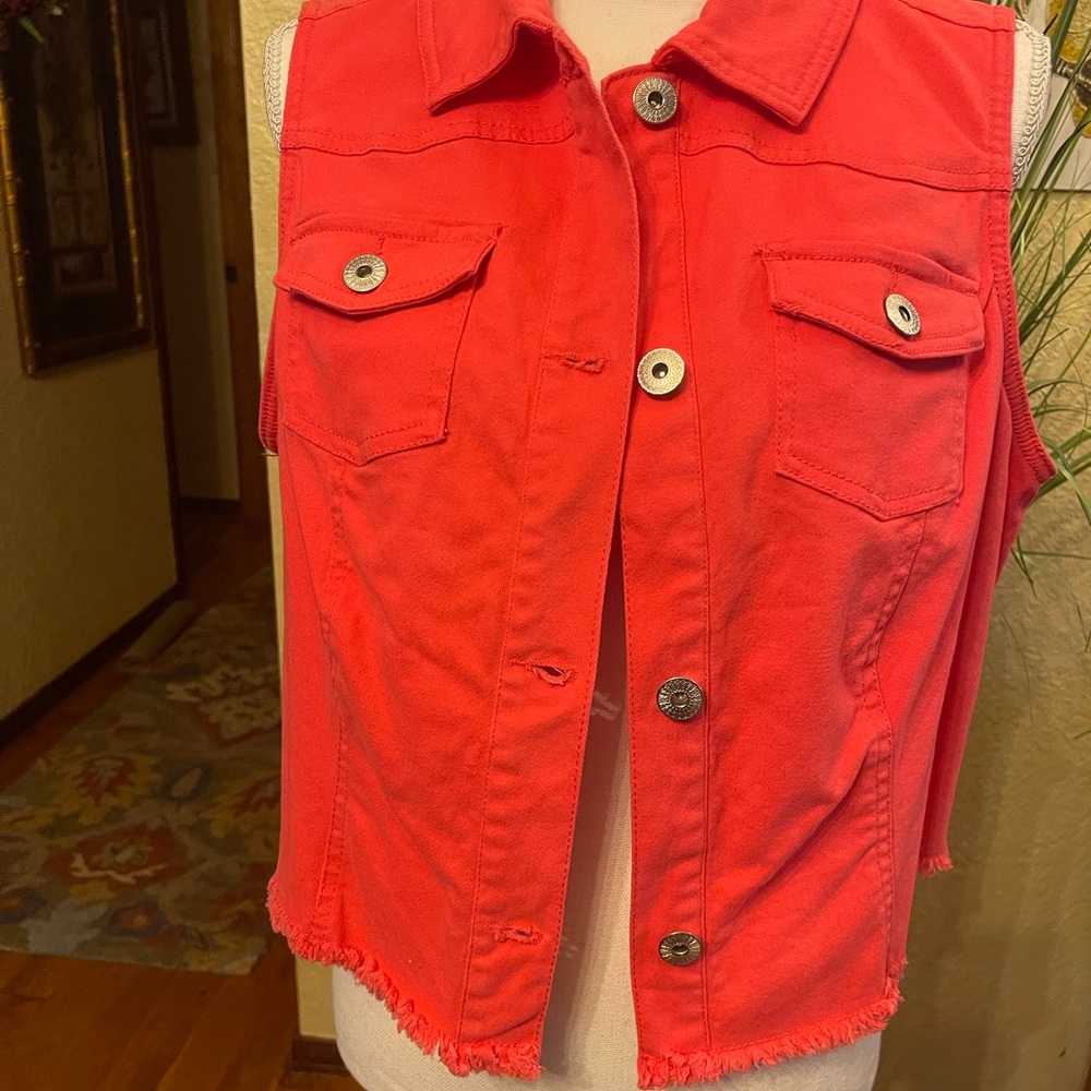 Cato Woman Neon Pink Button-Up Vest